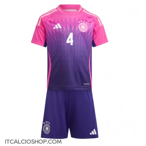 Germania Jonathan Tah #4 Seconda Maglia Bambino Europei 2024 Manica Corta (+ Pantaloni corti)